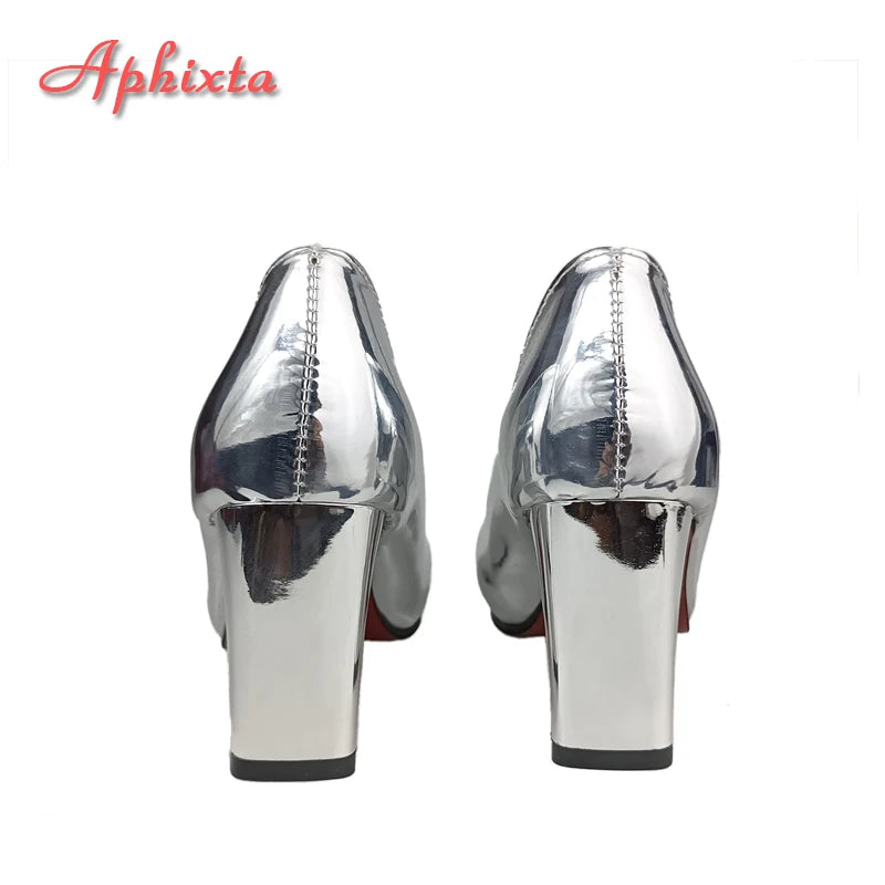Crystal Sun Buckle Block Heel Pumps