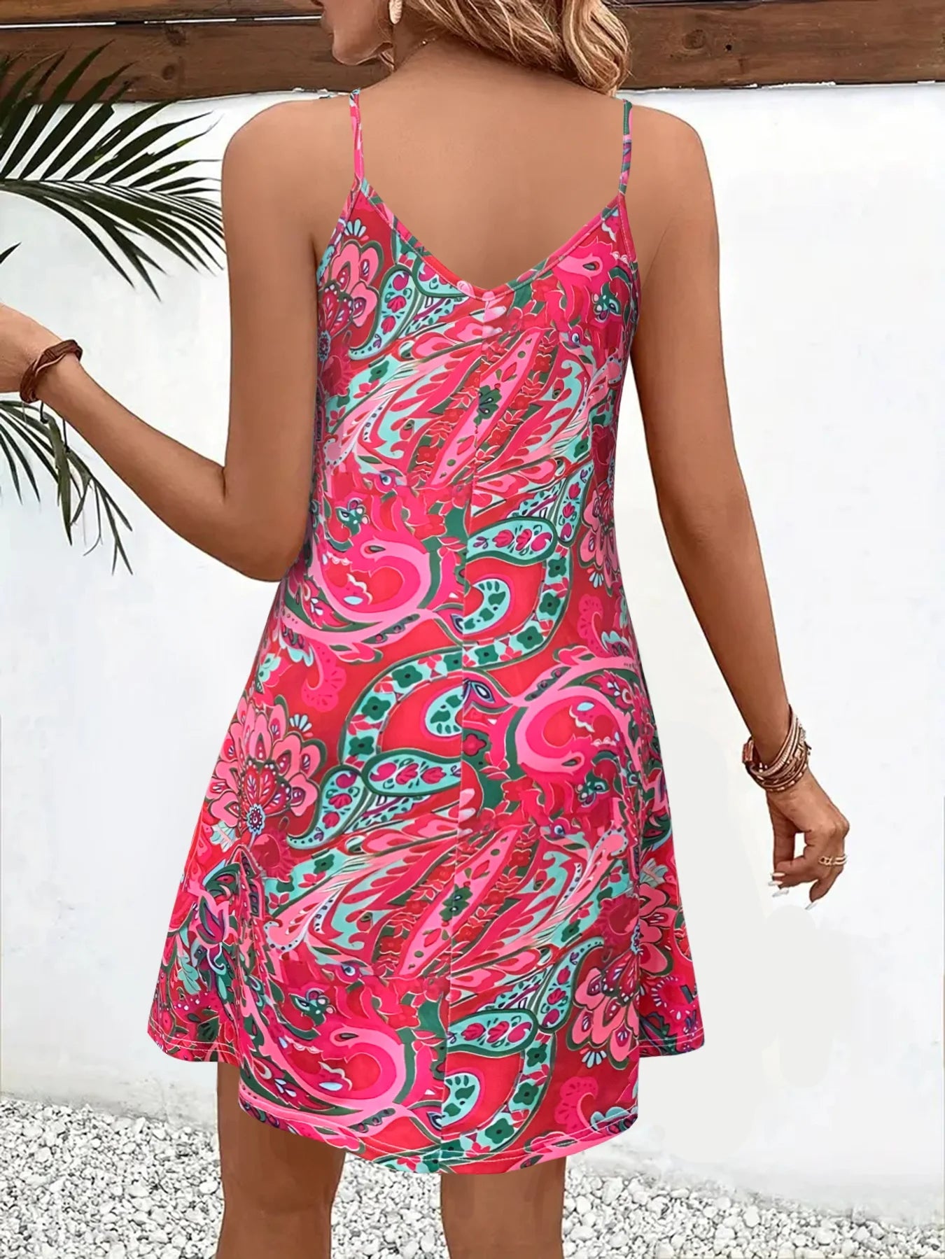 Ladies' Paisley Print Cami Dress For Spring/Summer, Fashion Vacation Dress