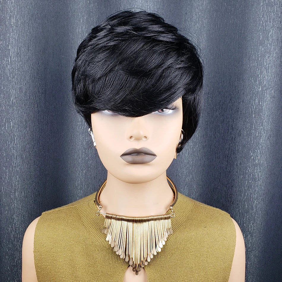 Straight Brazilian Human Hair Short Bob Wig For Women