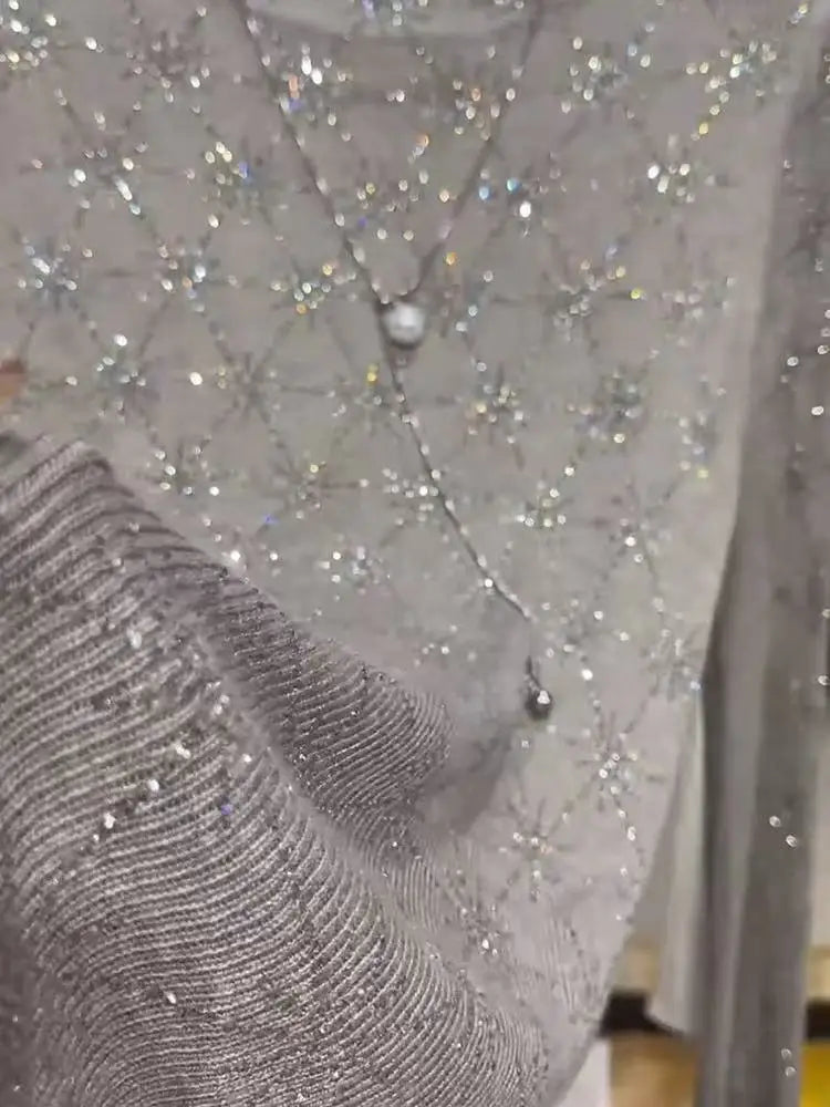 Sequined Turtleneck Sweater