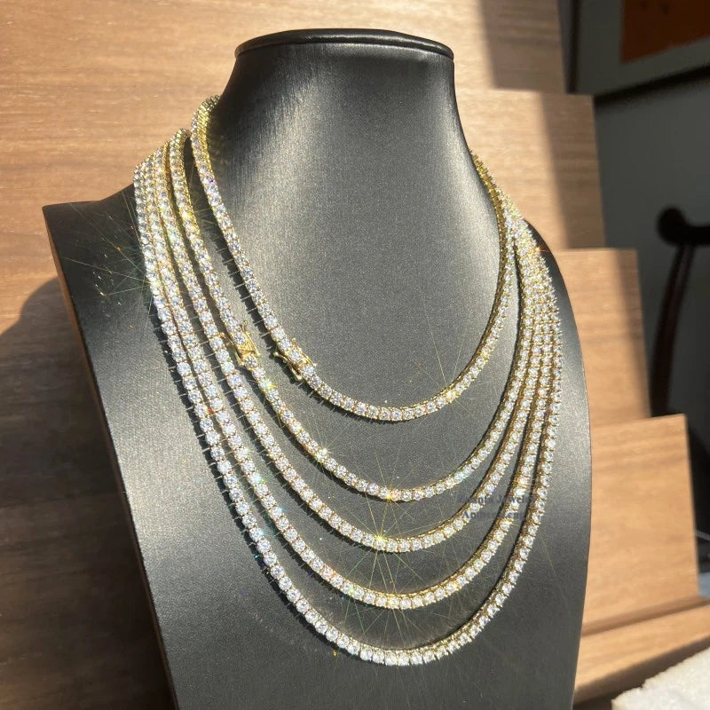 Moissanite Sterling Silver Tennis Chain Bracelet for Women