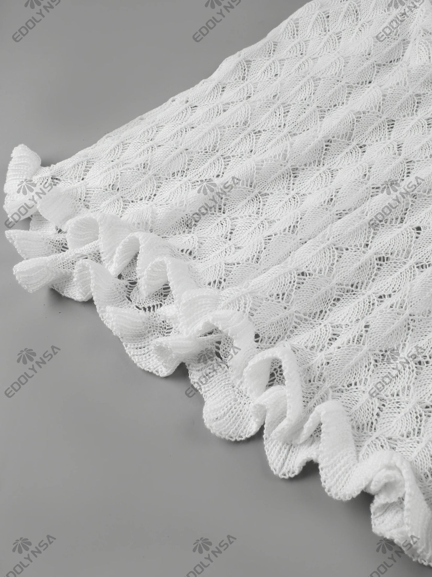 Sexy Frill Big V Neck Hollow Out Long Sleeve Maxi Dress Summer 2025 Feminine Swimwear Bikini Cover Up Women Holiday Outfits K221