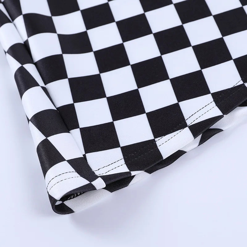 Houndstooth Mosaic Patchwork Skirt