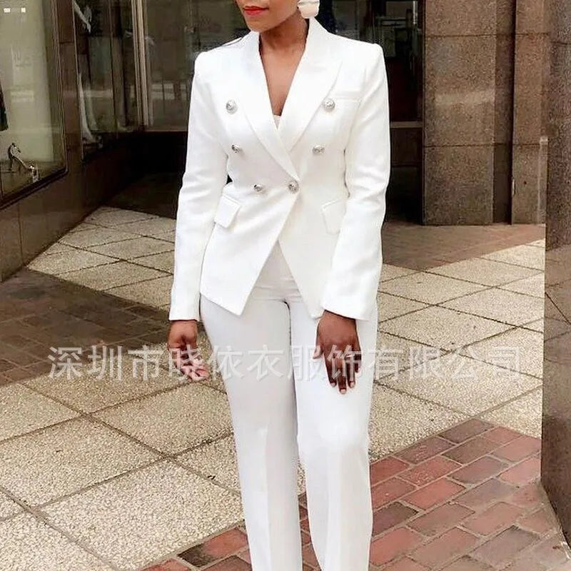 Double Breasted Blazer And Pants Suit Set for Women