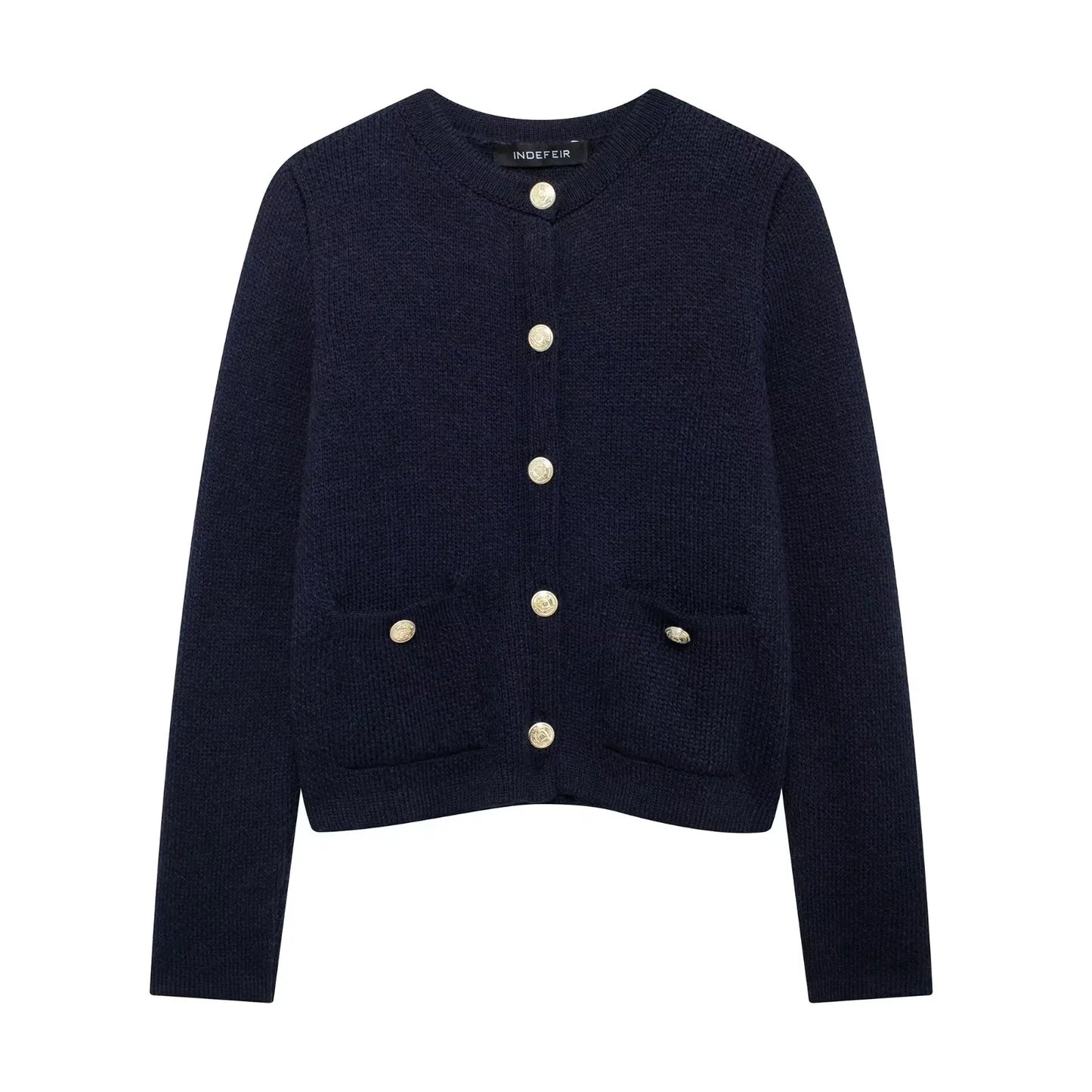 Winter Slim Knitted Cardigan with Button Details for Women