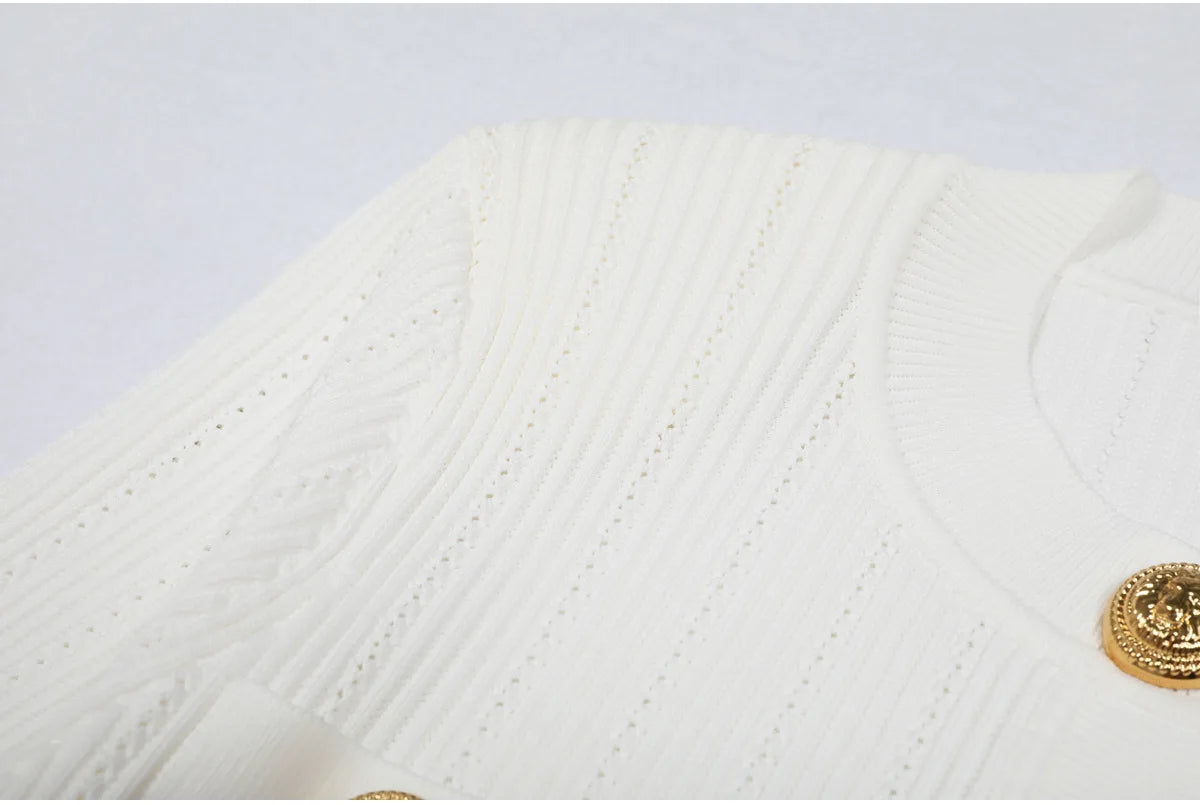 O Neck Knit Sweater Coat