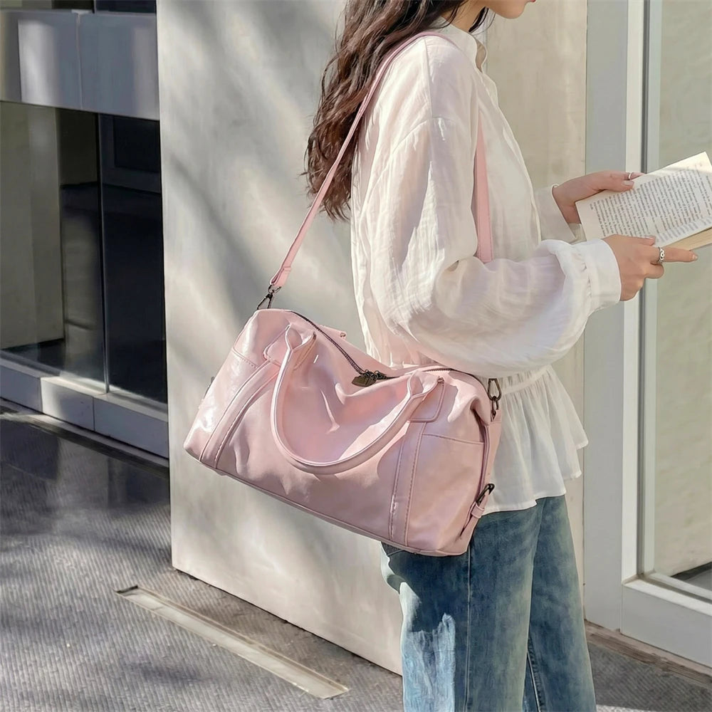 Practical Pure Color Vegan Leather Shoulder Crossbody Bags for Women