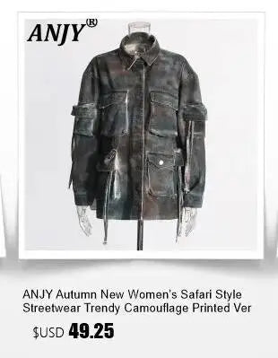 ANJY Autumn New Women Fashion Unique Lace- Up Distressed Washed Denim Jacket High Street Chic Versatile Casual Short Coat A16787