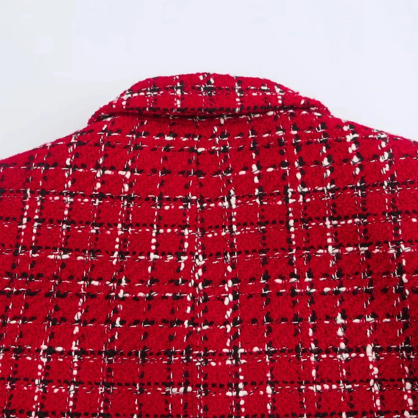 Retro Red Single-Breasted Jacket and Culottes Set for Women