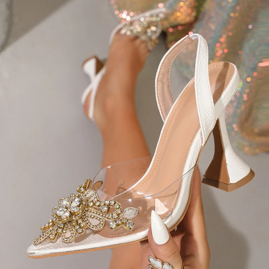 Crystal Pointed Toe Heels