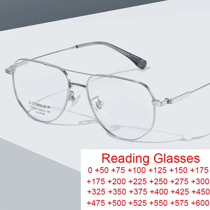 Blue Light Blocking Pilot Metal Reading Glasses For Women