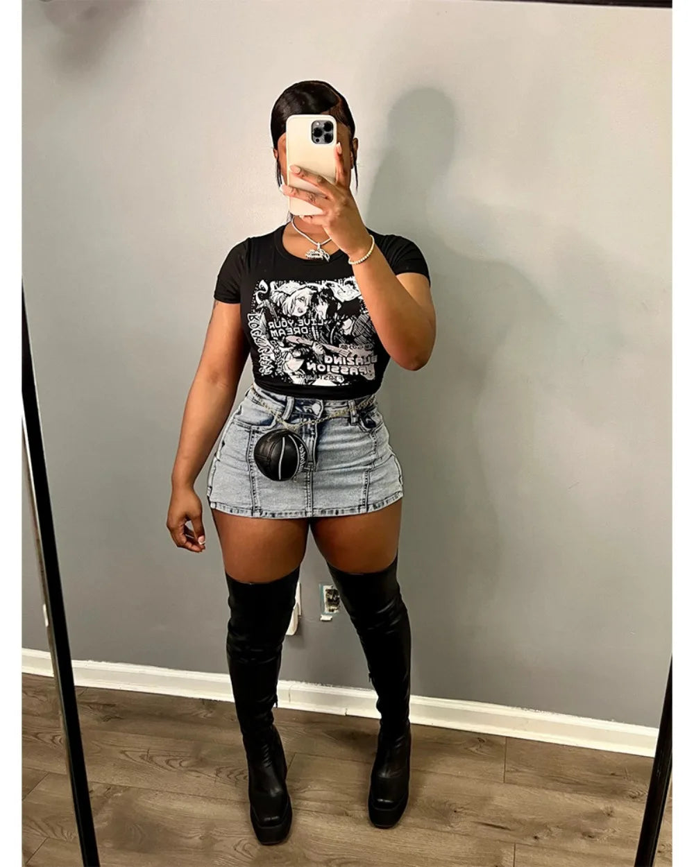 FAGADOER Y2k Denim Shorts Women Pleated Skirt Shorts Summer Stretchy Casual Shorts Retro 90s Fashion Streetwear Short Pants