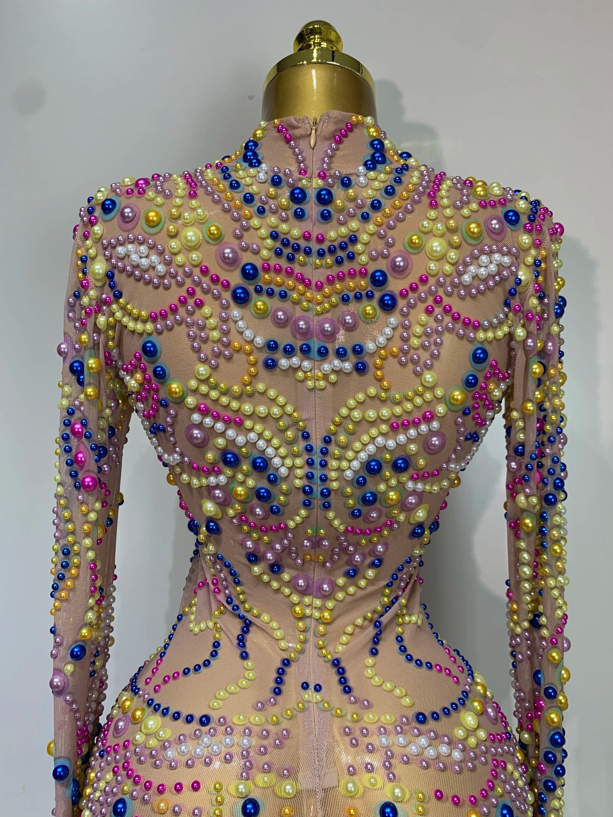 Women Sexy Transparent Mesh Stage Performance Costume Dancer Singer Nightclub Elagant Evening Party Luxury Birthday Dress