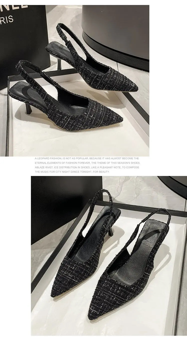 Elegant Blue Pointed Toe Slingback Pumps for Women