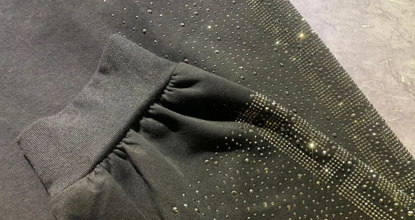 Fashion Diamonds Side Two Piece Sets Womens Outifits Casual Zipper Cardigan Autumn Tracksuit Hooded Tops and Long Pants Suits