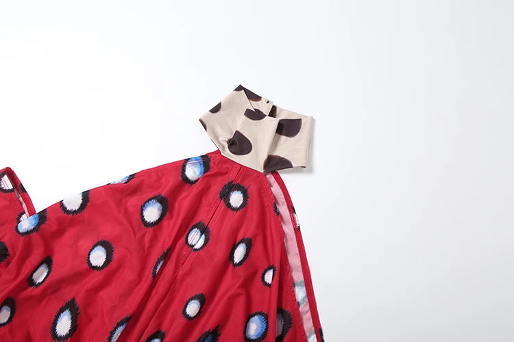 Polka Dot Halter Backless Playsuit With Headscarf for Women