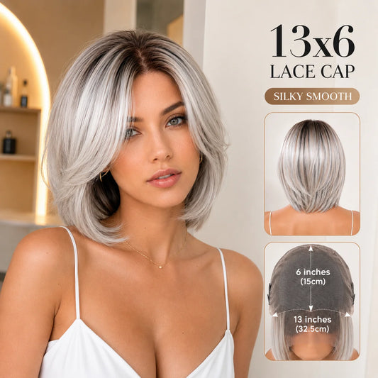 Silver Ash Blonde Bob Wig