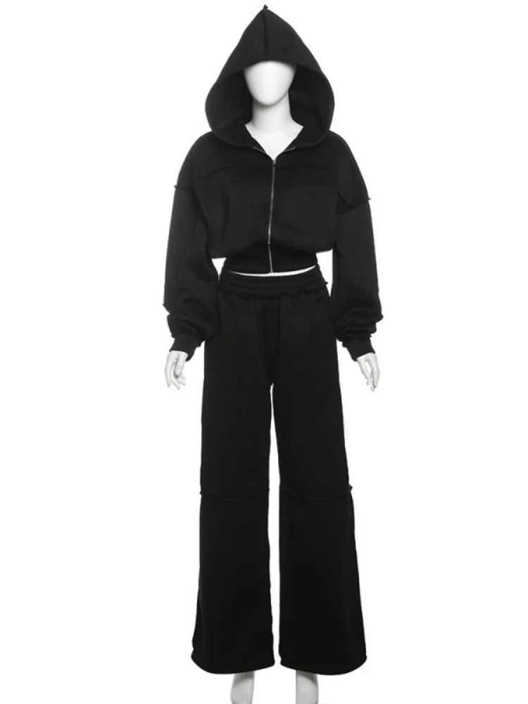 Cozy Woolen Hooded Pantsuit