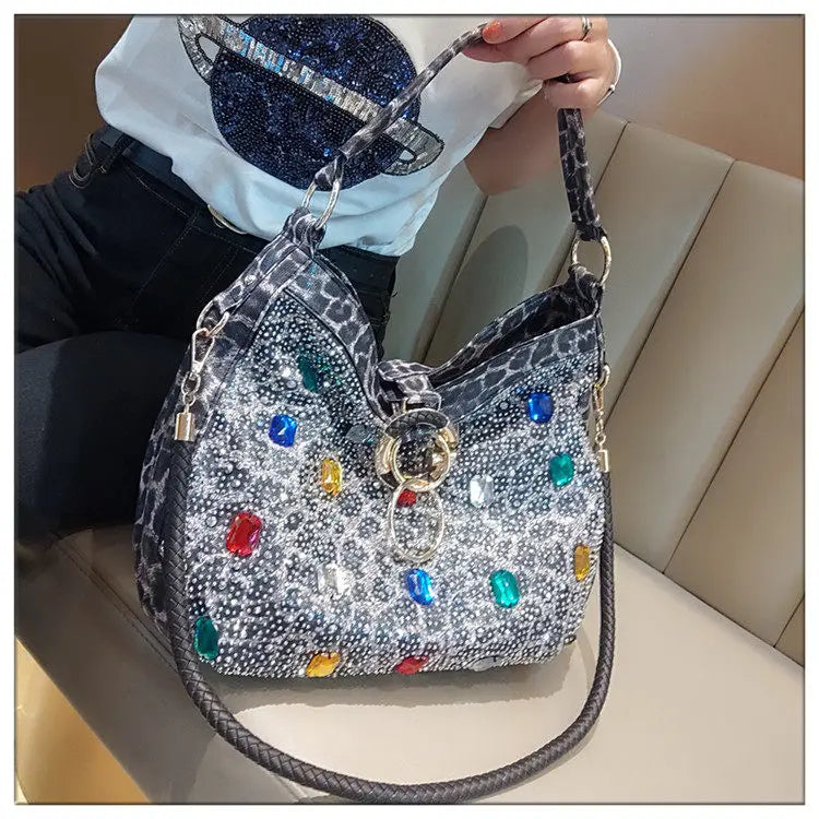 Genuine Leather Crossbody Bucket Bag with Large Capacity for Women