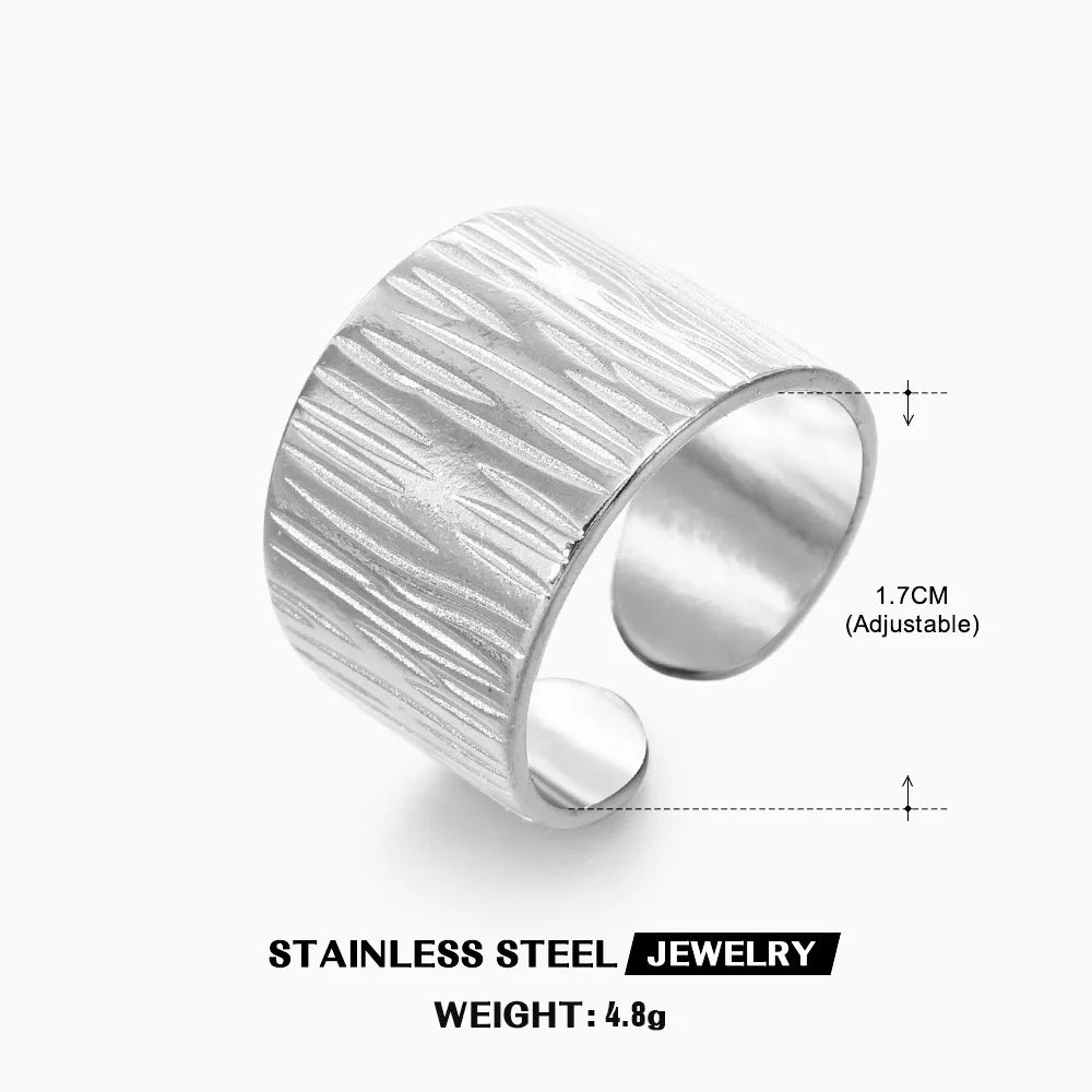 Open Heart Stainless Steel Ring