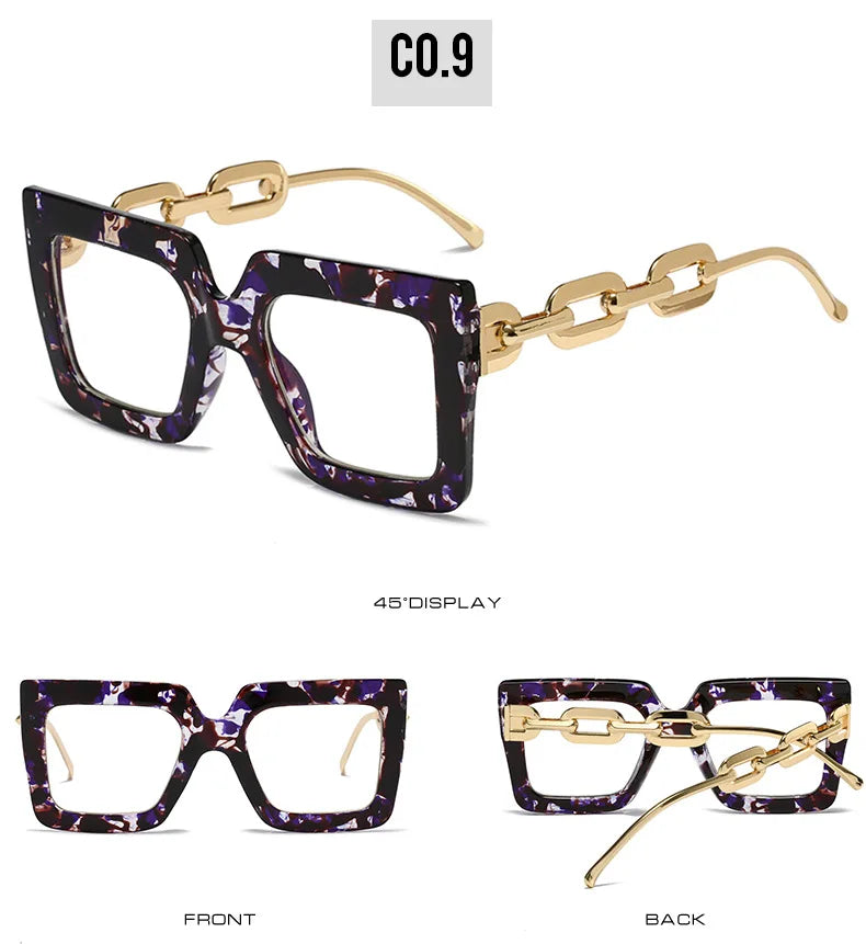 Oversized Square Blue Light Reading Glasses for Women