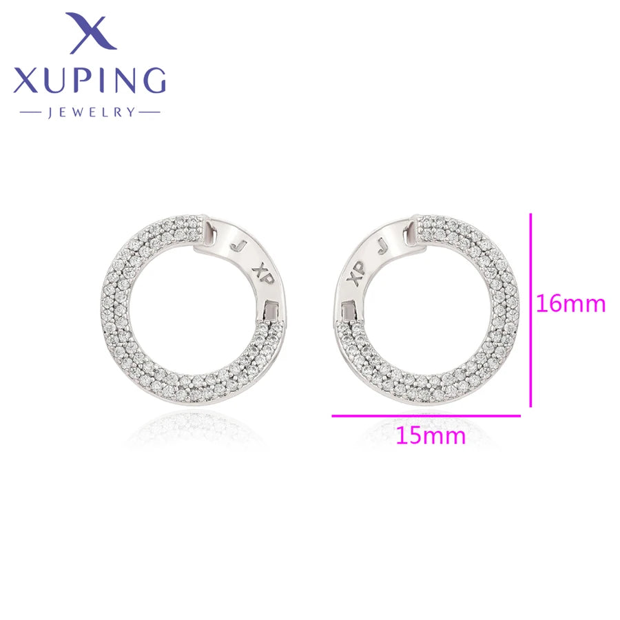 Gold Tone Copper Alloy Hoop Earrings