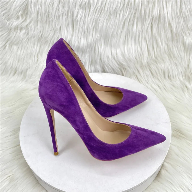 Pointed Toe Suede High Heel Office Pumps for Women