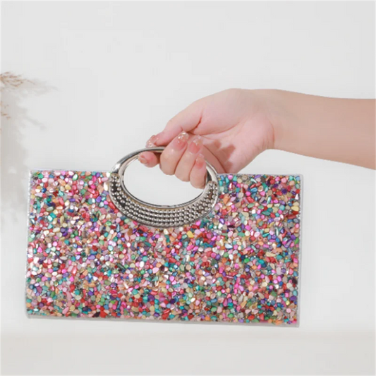 2025 New Single Side Stone Evening Bags Banquet Clutch Purse Mini Party Dinner Wallets Drop Shipping
