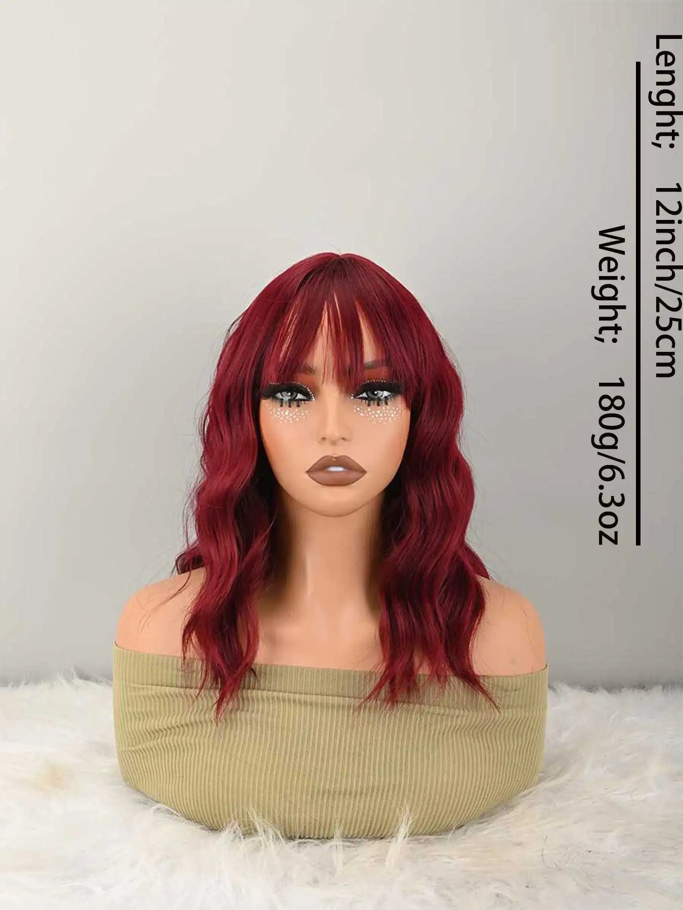 Soft Natural Curly Bob With Bangs Stylish Wig for Women