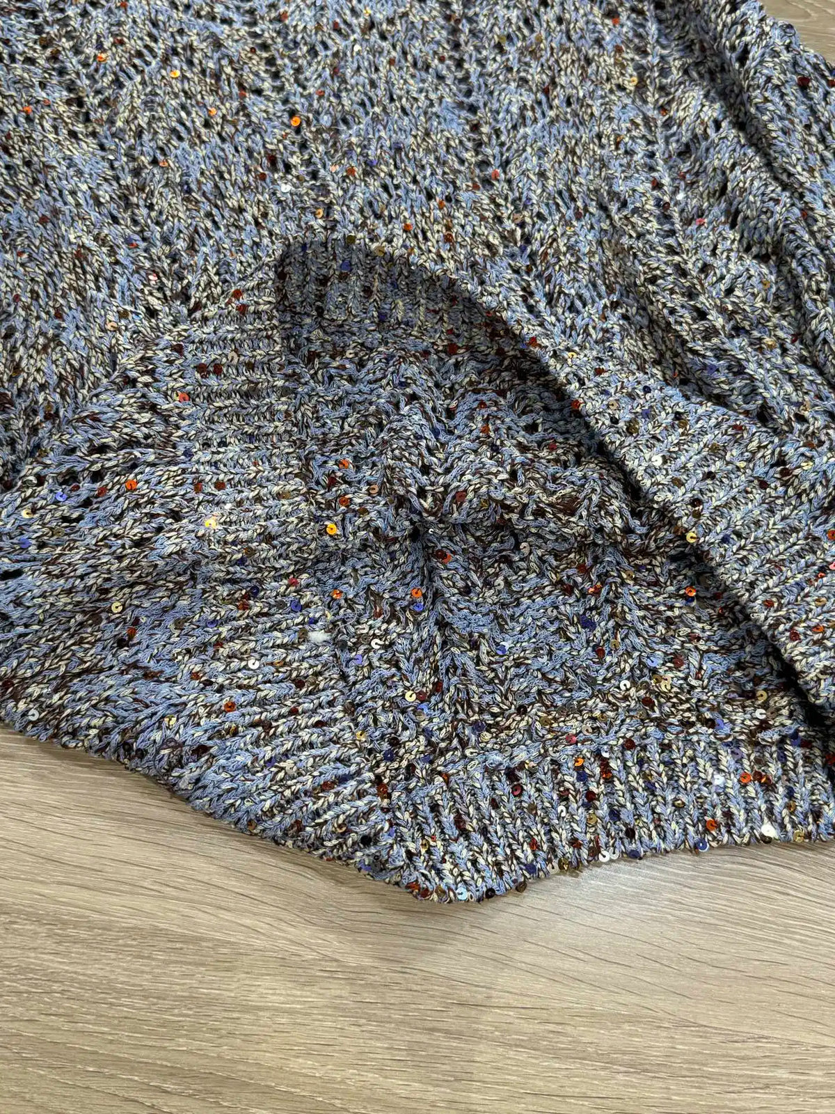 Embellished Diamond Sequin Lightweight Knit Sweater For Women