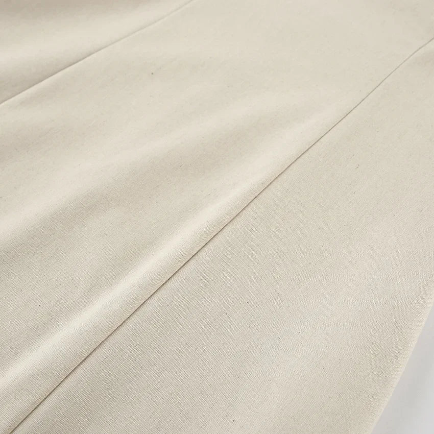 Solid Color Strapless Sleeveless Pocket Dress for Women