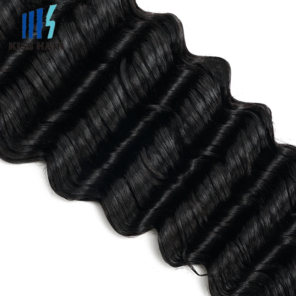 Deep Wave Brazilian Human Hair Knotless Crochet Braids for Women