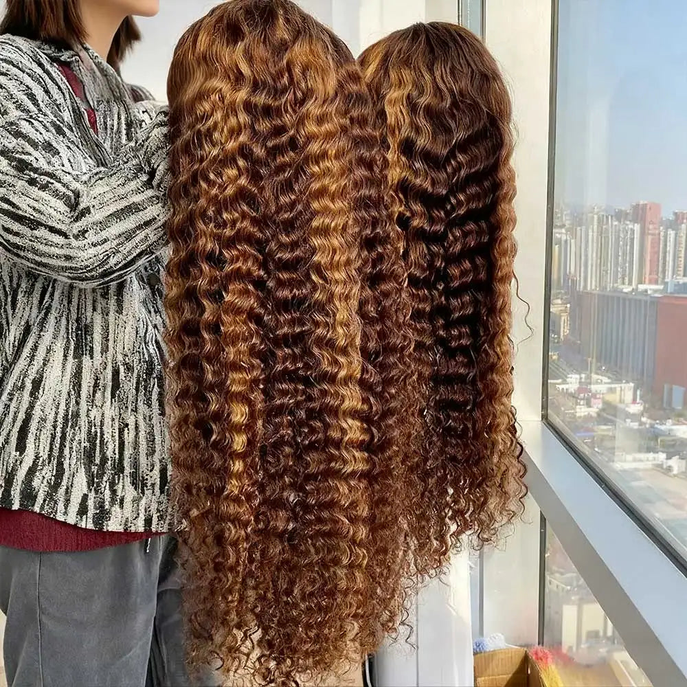 Preplucked Deep Wave Glueless Human Hair Lace Front Wig For Women