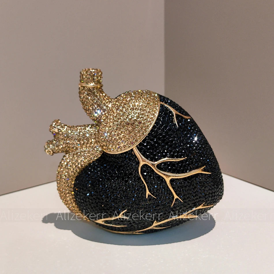 Gorgeous Rhinestone Heart Shaped Evening Bag for Women