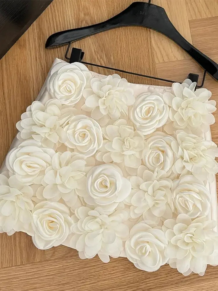 Vintage Textured Floral A-Line Mini Skirt for Women