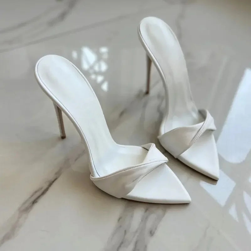 Pointed Toe Slim High Heel Wedding Sandals for Women