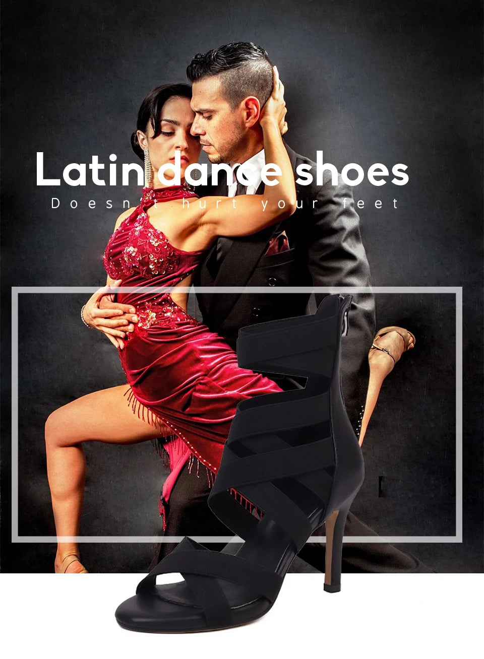 Elastic Fabric Ballroom and Latin Dance Shoes for Women