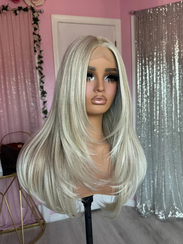 Ash Blonde Balayage Lace Front Wig