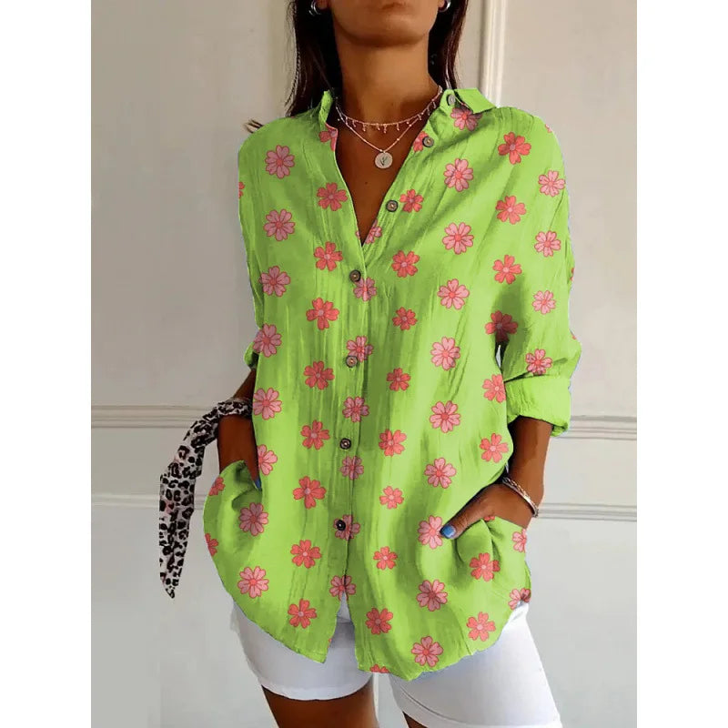 Ditsy Floral Oversized Dropped Shoulder Blouse for Women