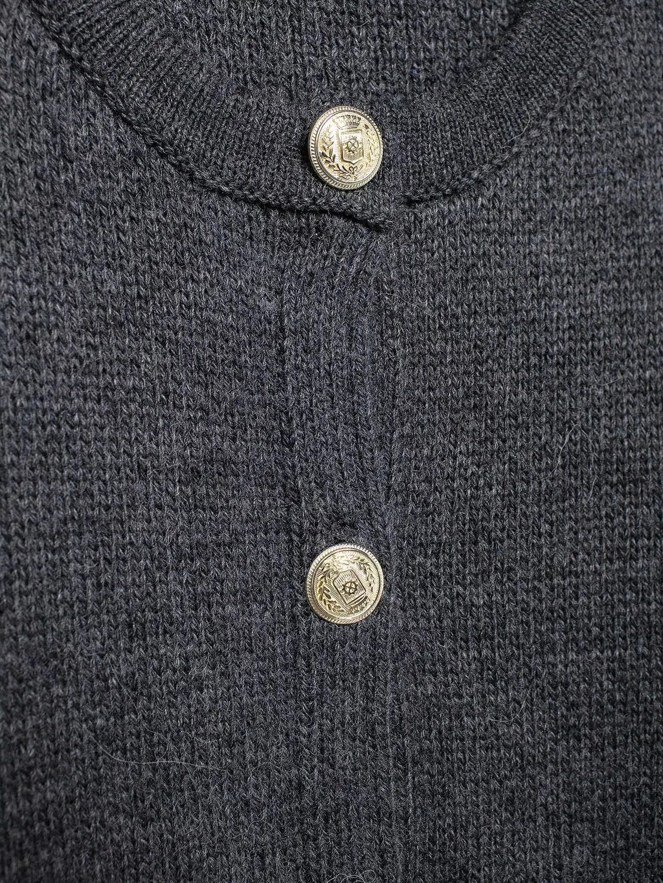Winter Slim Knitted Cardigan with Button Details for Women