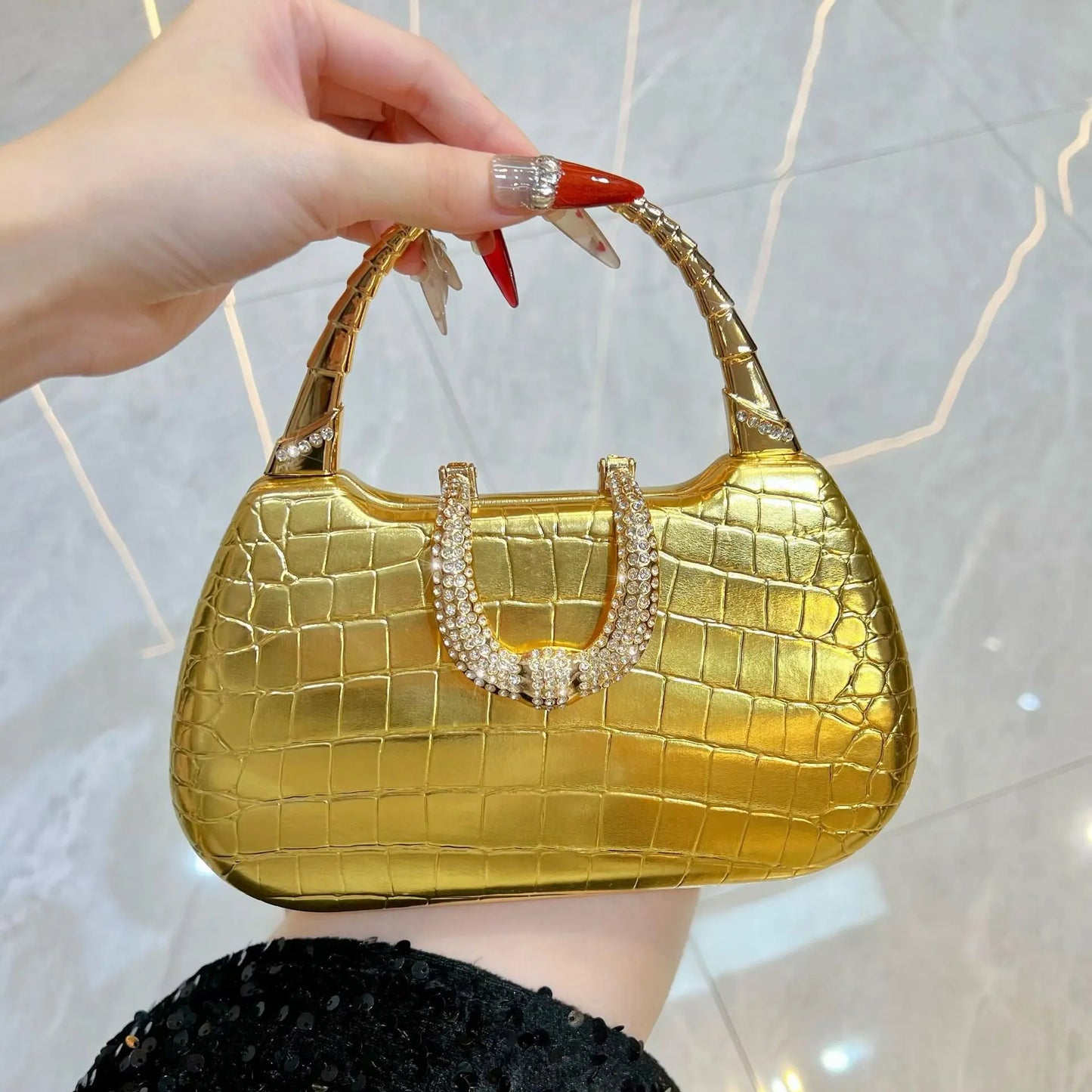 New Banquet Handbag Diamond-encrusted Fashion Dinner Women's Handbag High-quality Fashion Women's Shoulder Oblique Bag