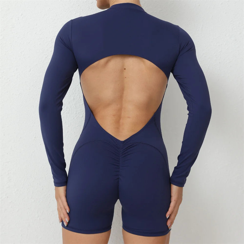 Moisture-Wicking Front Zip Jumpsuit
