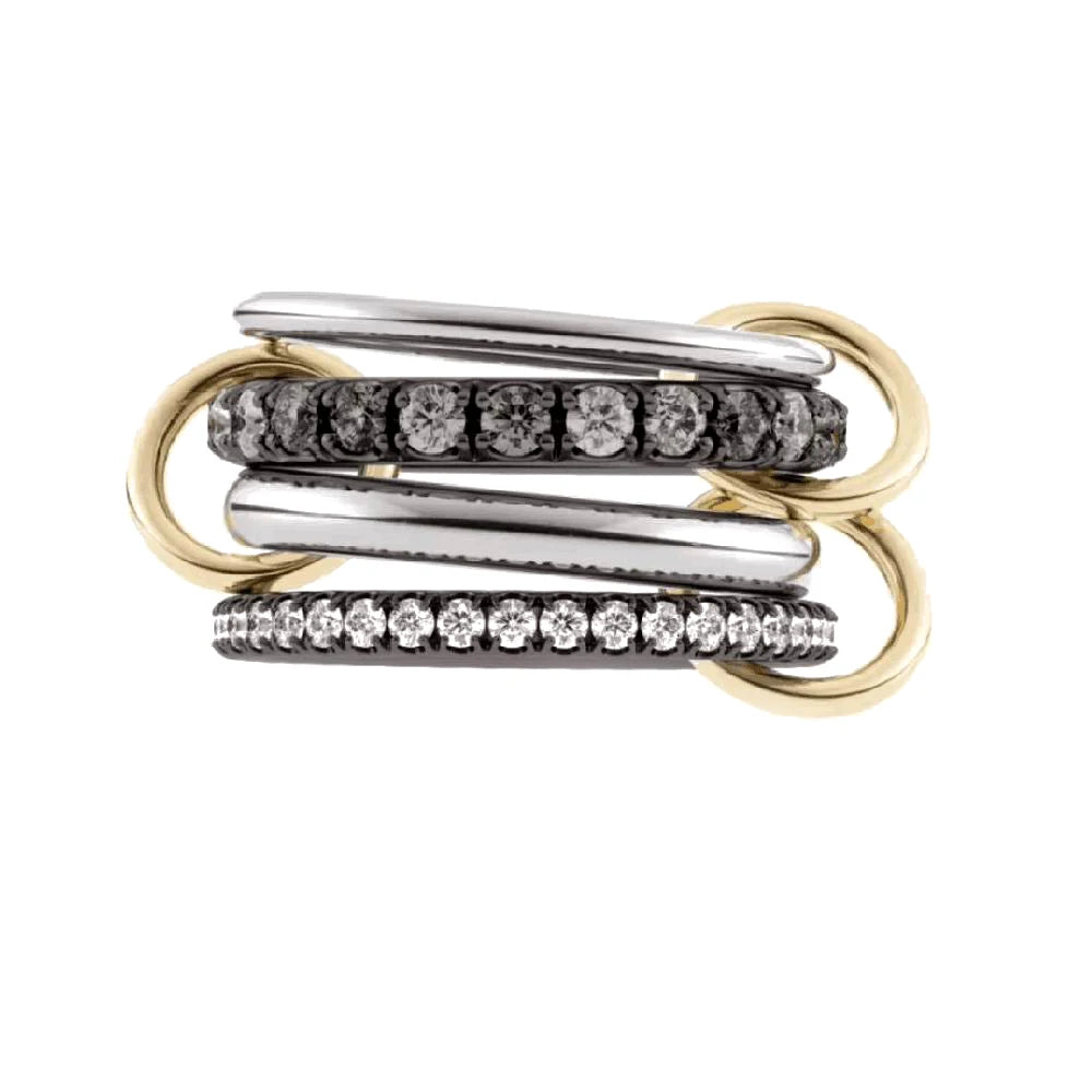 Gold Tone Pink Zircon Stacking Band Rings for Women