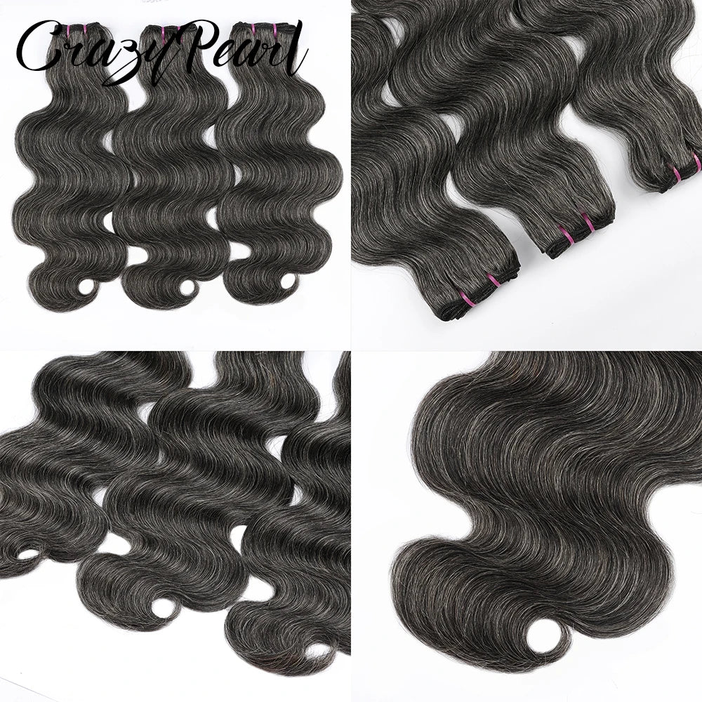 Salt And Pepper Body Wave Human Hair Bundles for Women