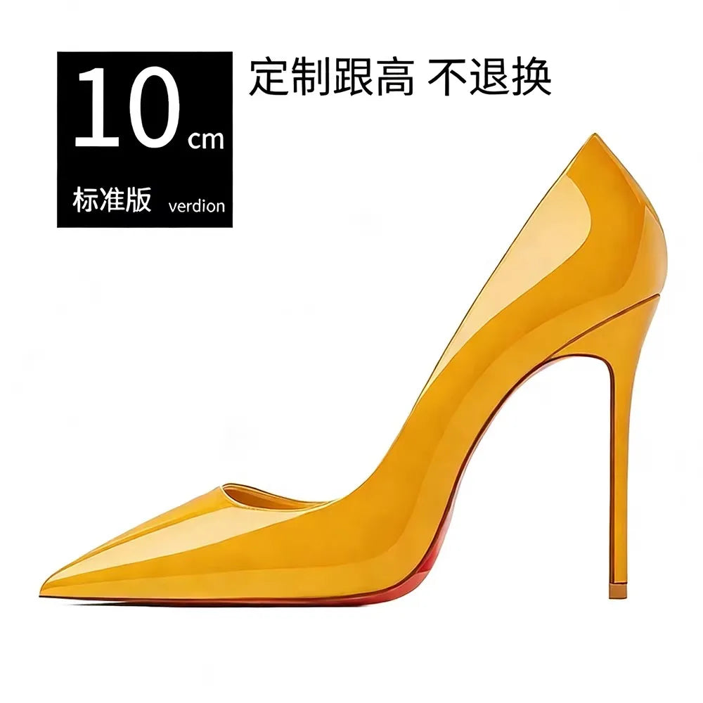 Pointed Toe Patent Leather Stiletto Heels for Women