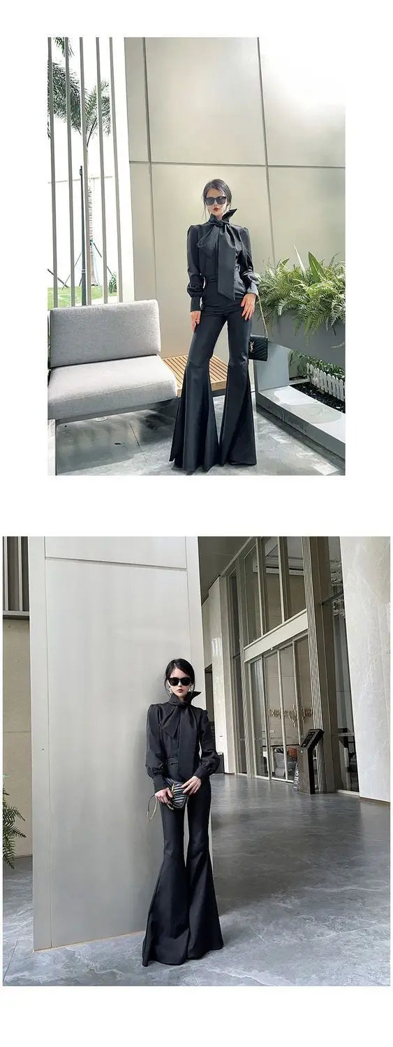High Waist Bell Bottom Trousers