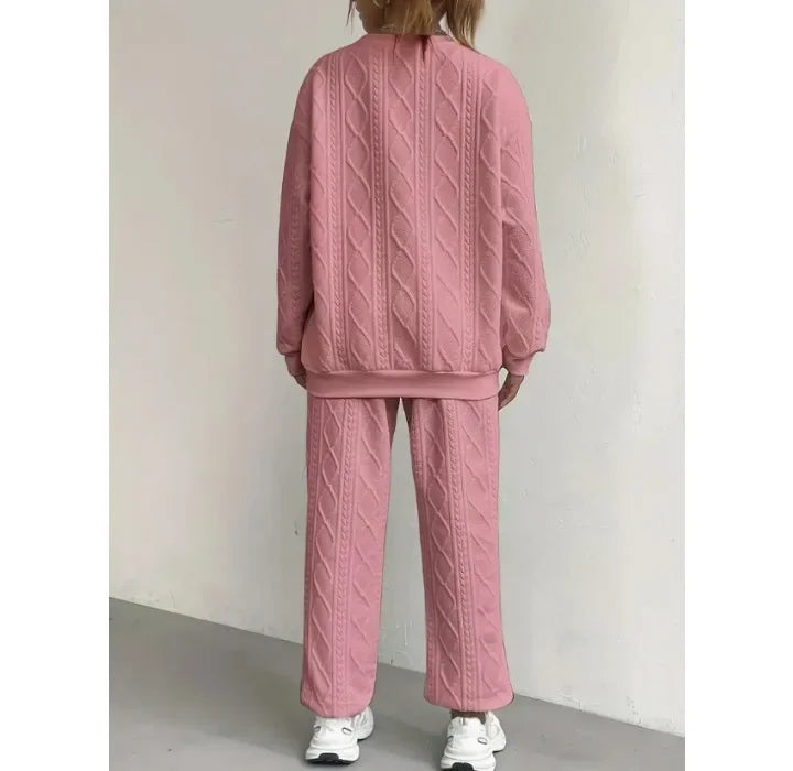 Casual Two Piece Sets Womens Outifits Streetwear Autumn and Winter 2024 New Long Sleeved Round Neck Hoodie and Y2k Pants Suit
