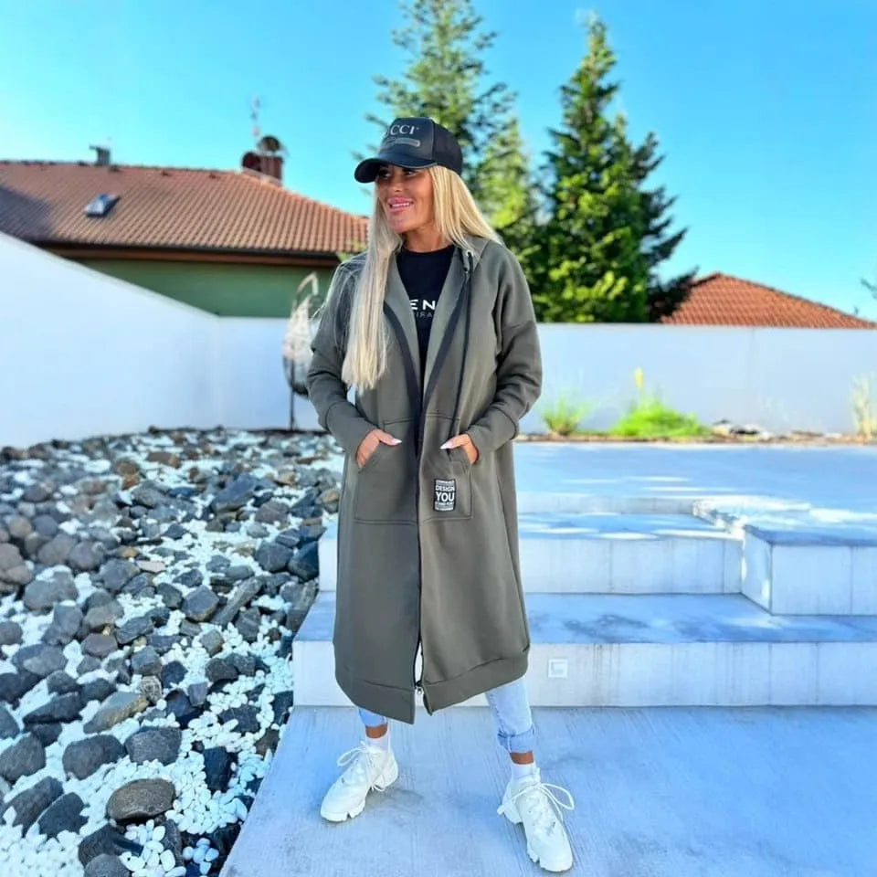 Relaxed Knit Hooded Jacket