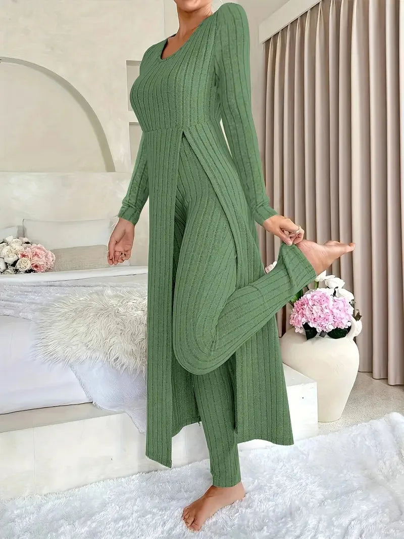 Autumn Casual Two Piece Top And Pants Set for Women
