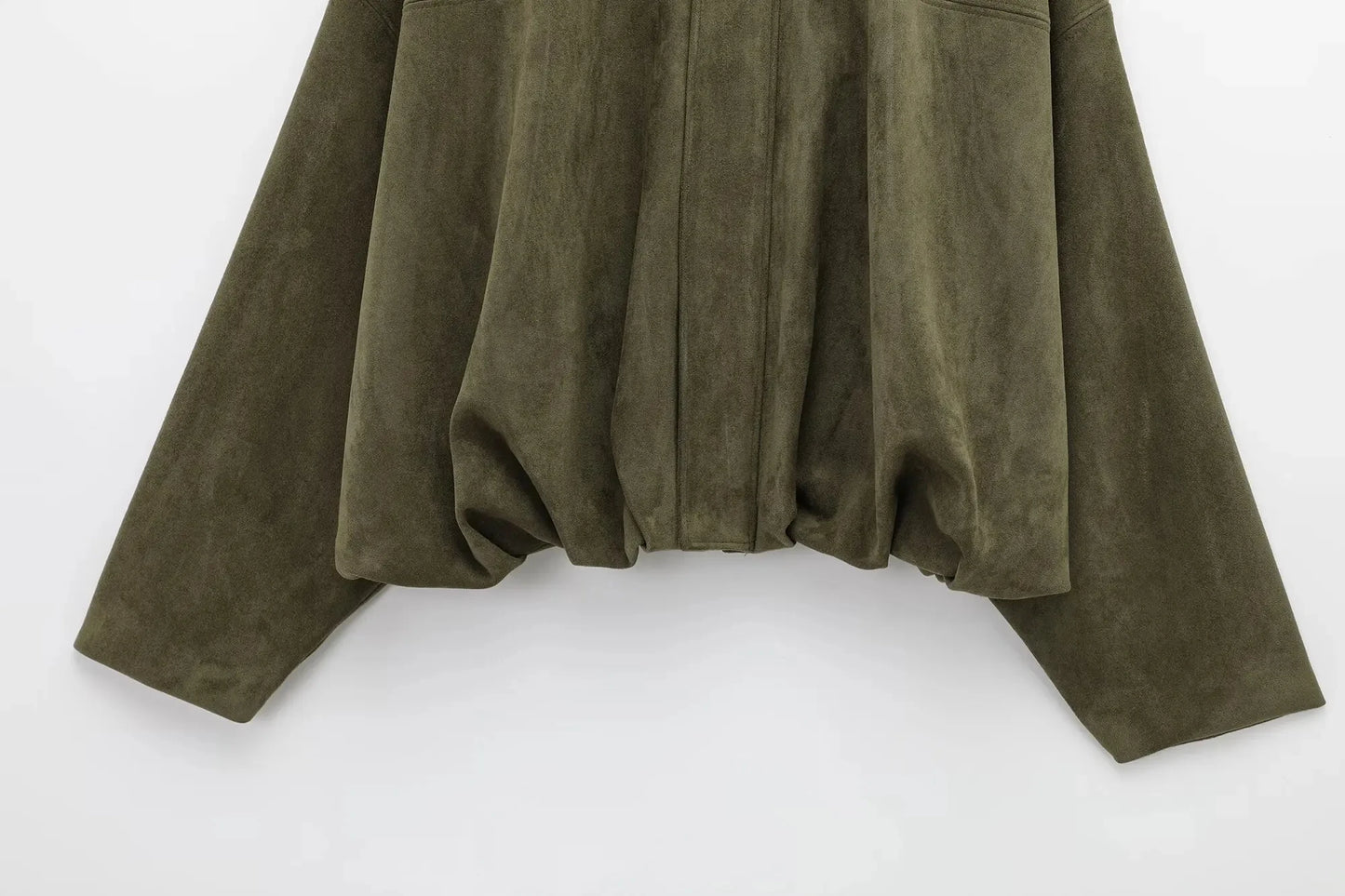 Retro Suede with Zipper Short Jacket Set for Women